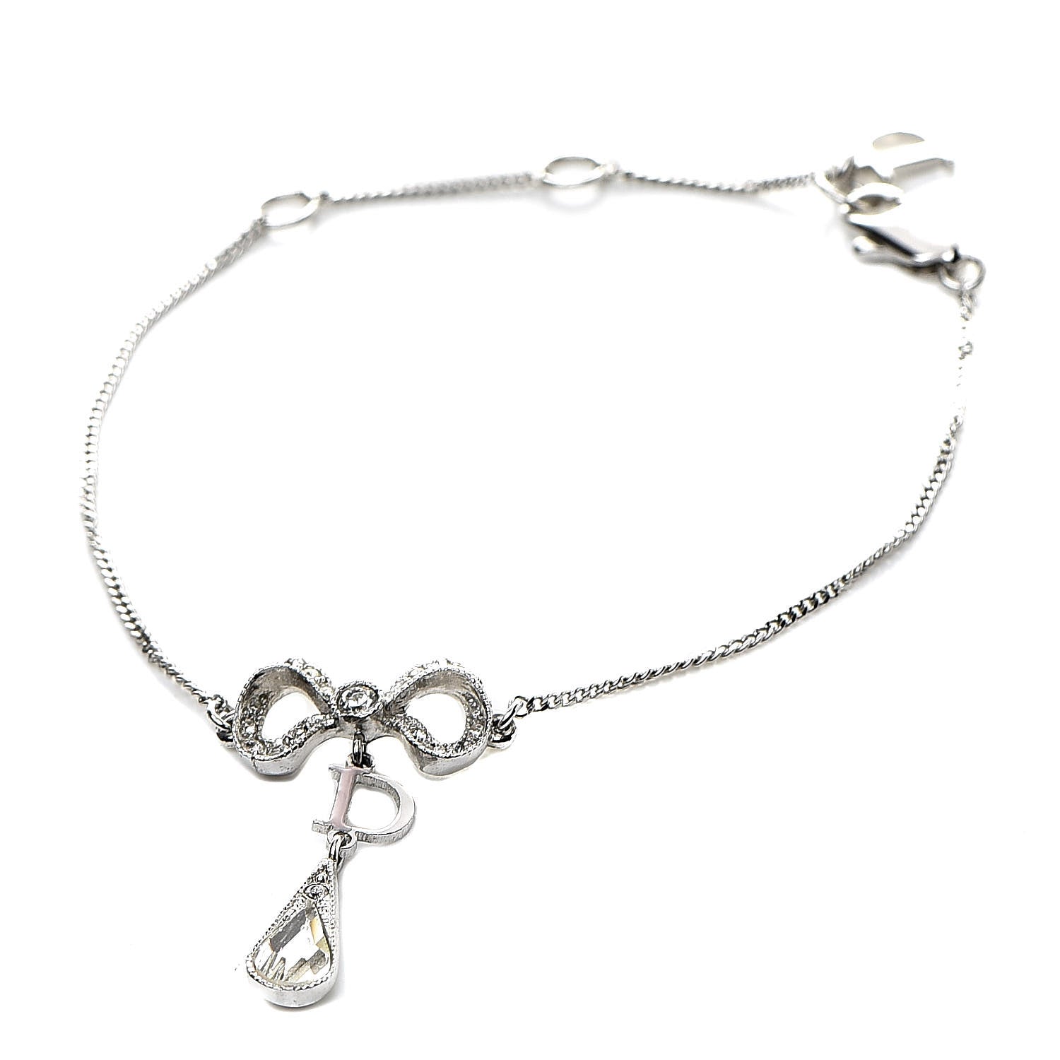 Christian Dior Metal Bow Bracelet Silver 1 of 6
