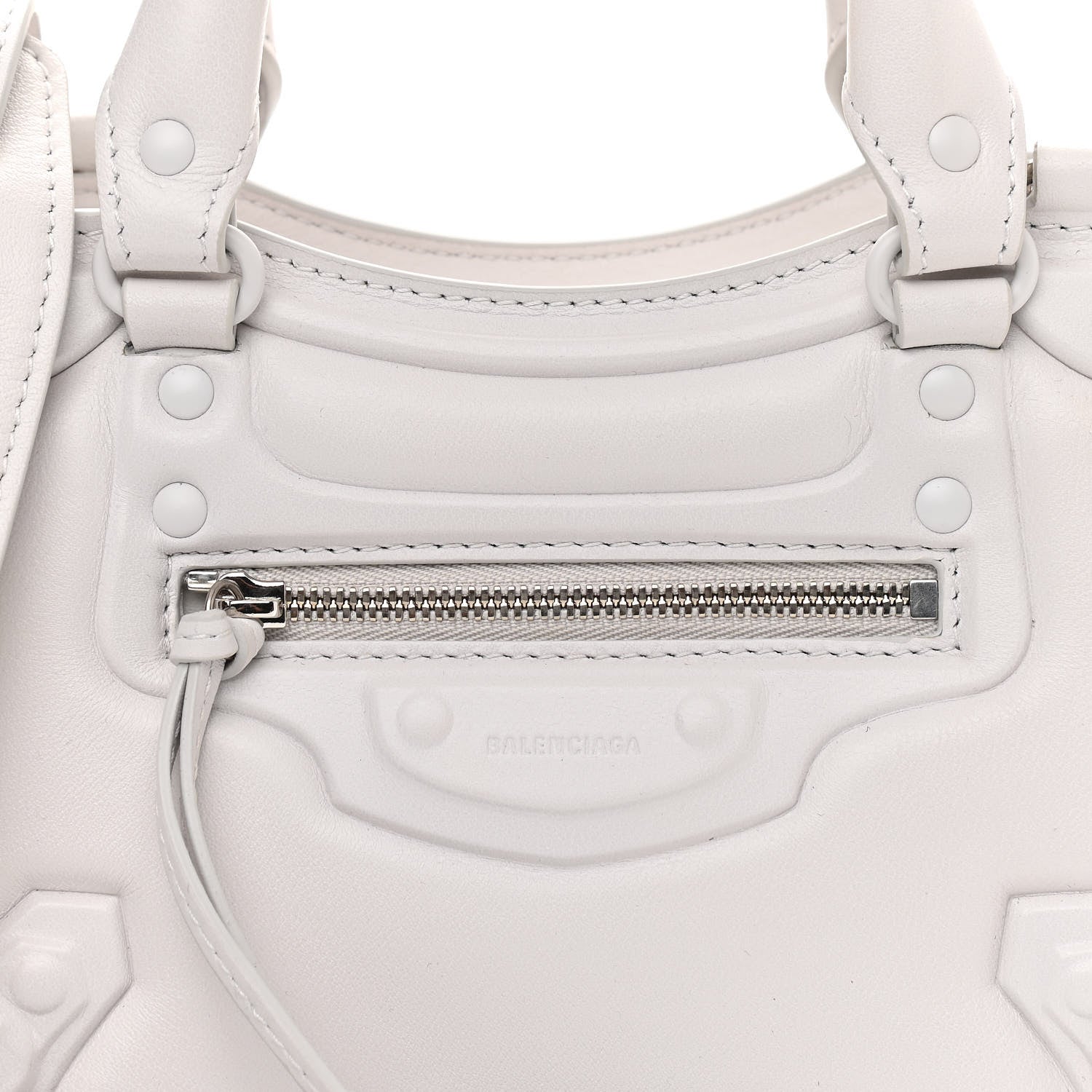 Balenciaga Cake Calfskin Tonal Hardware Mini Neo Classic City White 8 of 10