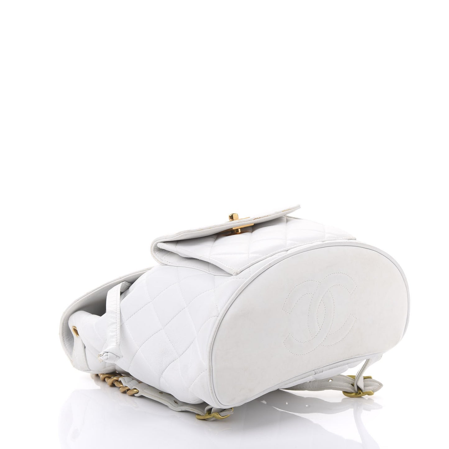 Lambskin Quilted Backpack White