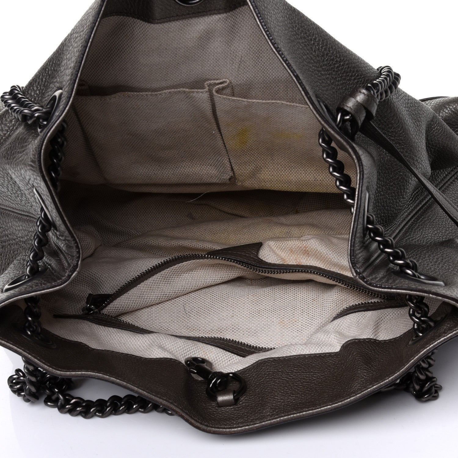 Gucci Metallic Pebbled Calfskin Medium Soho Chain Shoulder Bag Sasso 4 of 4