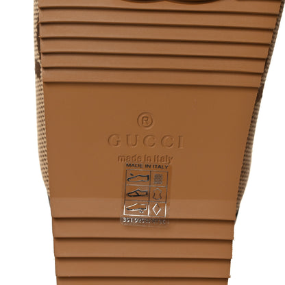 Gucci Monogram Jumbo GG Nappa Samoa Platform 40mm Slide Sandals 36 Camel Ebony New Acero 6 of 9