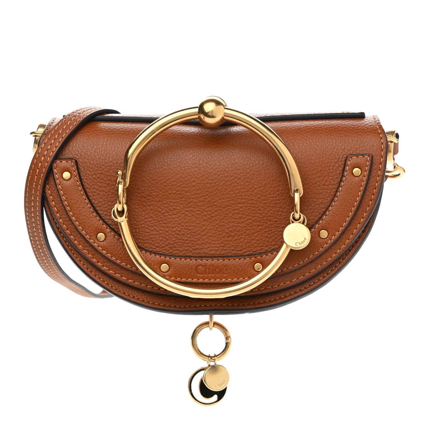 Chloe Calfskin Small Nile Bracelet Minaudiere Bag Caramel 1 of 9
