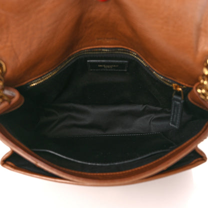 Saint Laurent Crinkled Calfskin Matelasse Monogram Medium Niki Chain Satchel Caramel 5 of 10