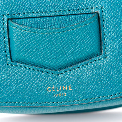 Celine Grained Calfskin Small Trotteur Teal Blue 6 of 10