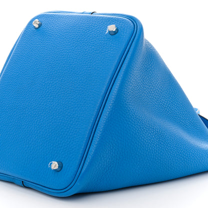Hermes Taurillon Clemence Picotin Lock 22 MM Bleu Zanzibar 10 of 12