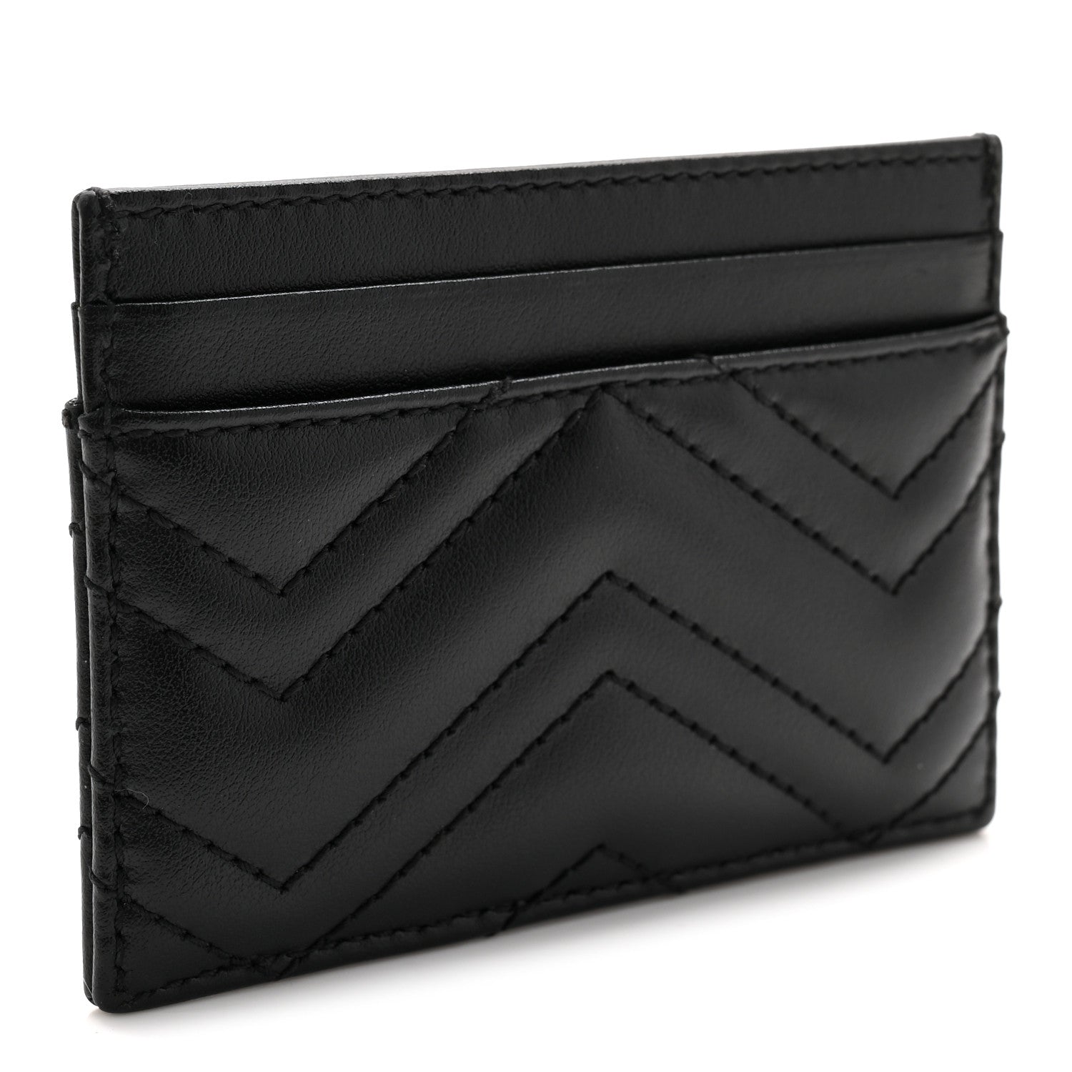 Gucci Calfskin Matelasse GG Marmont Card Holder Black 3 of 6