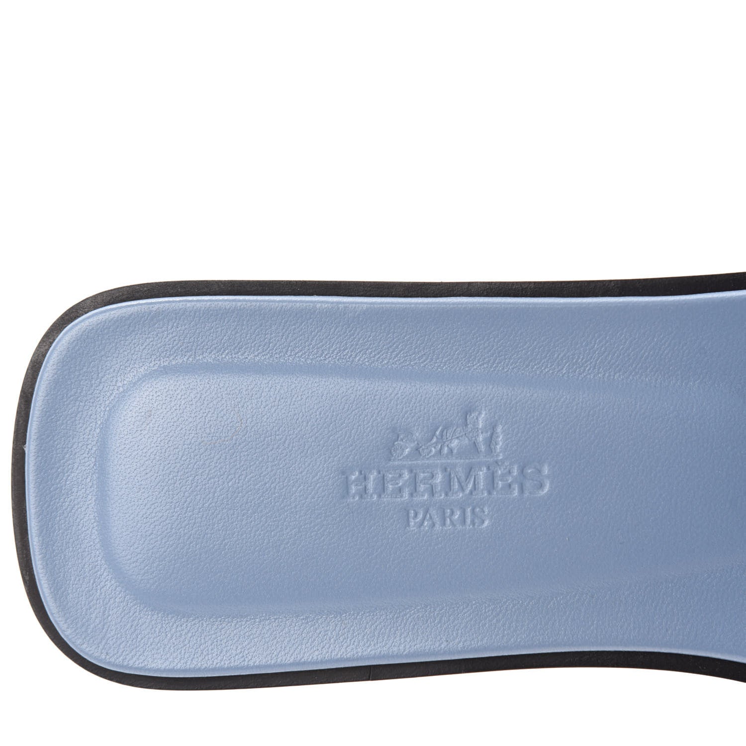Hermes Box Calfskin Oran Sandals 37 Light Bleu 7 of 9