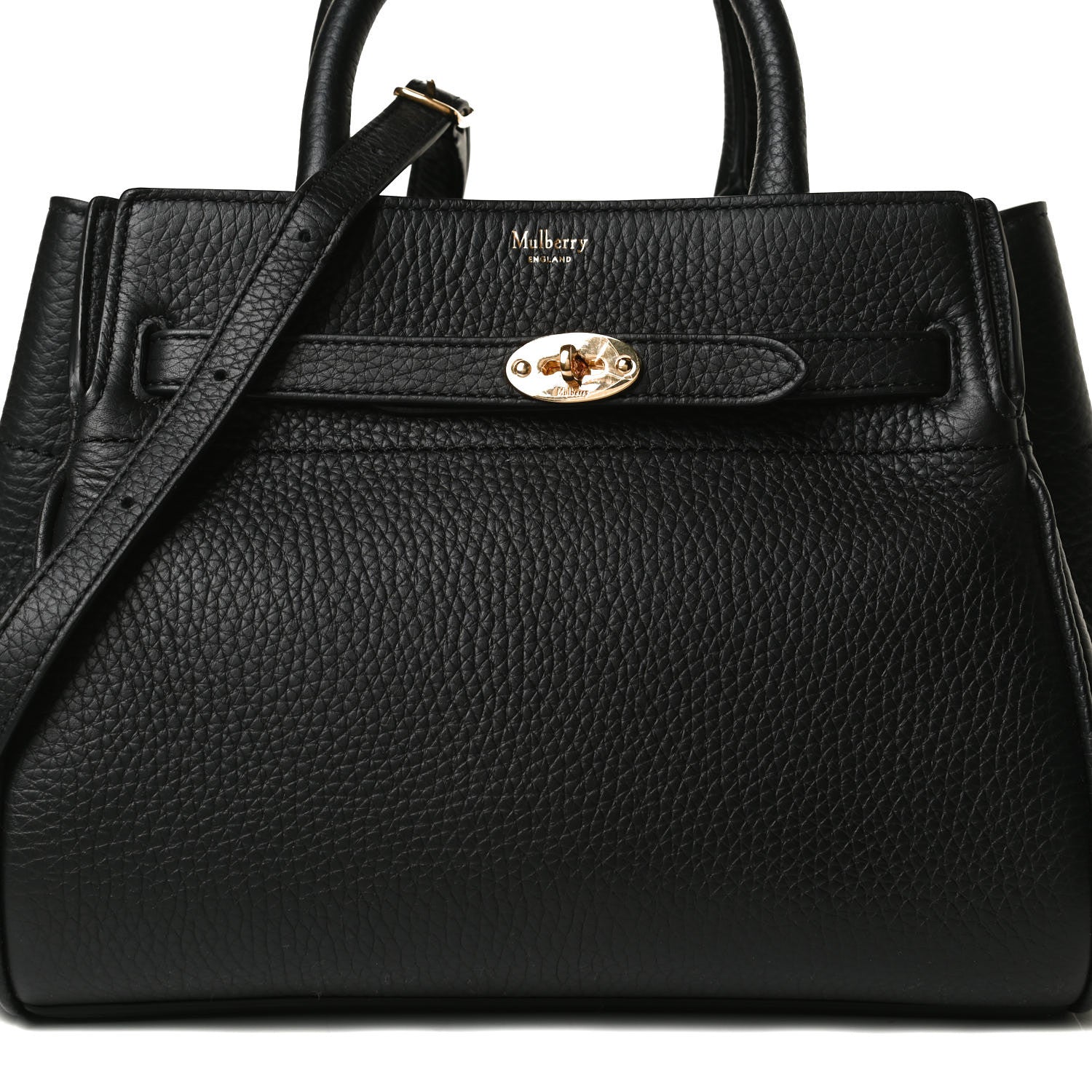 Mulberry Heavy Grain Small Belted Bayswater Tote Black 7 of 15