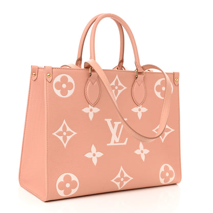 Louis Vuitton Empreinte Monogram Giant Onthego MM Rose Trianon Creme 3 of 9