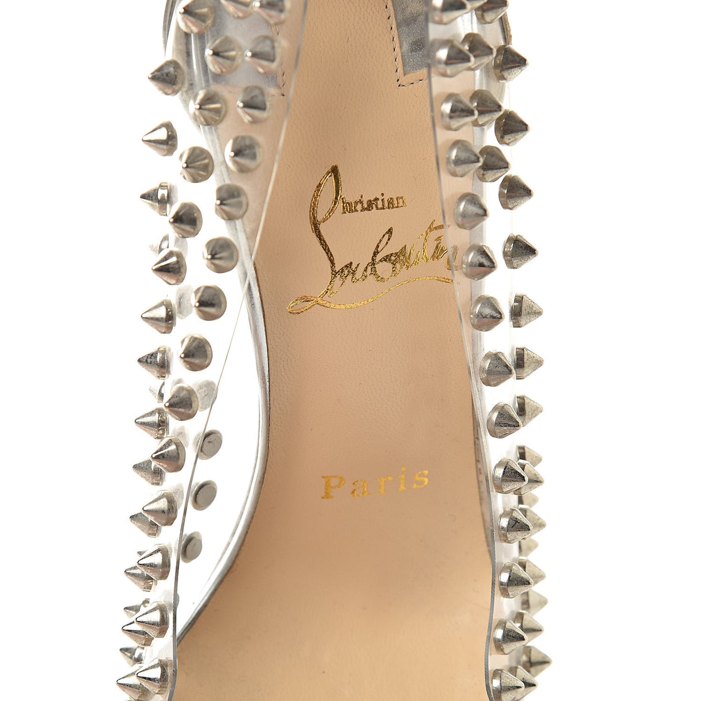 PVC Metallic Gloss Spike Me 100 Pumps 36.5 Silver