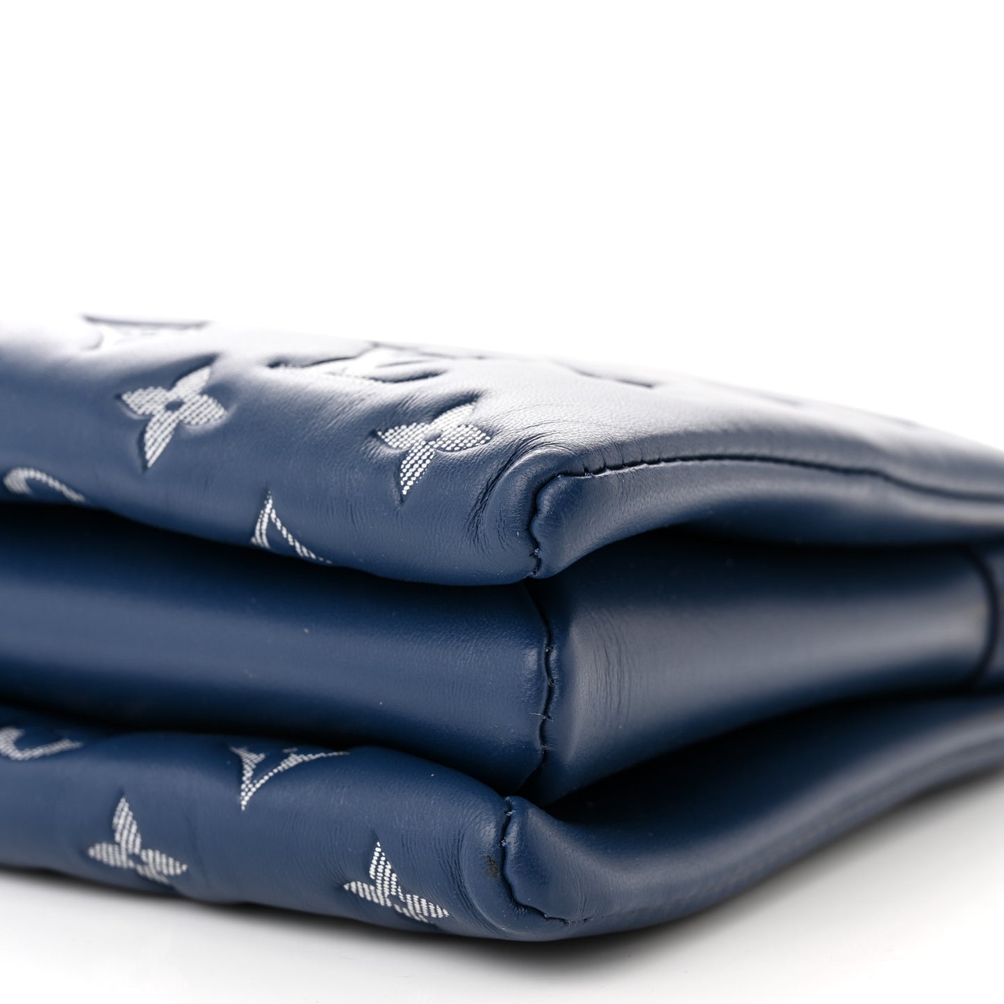 Lambskin Embossed Monogram Coussin PM Denim Blue