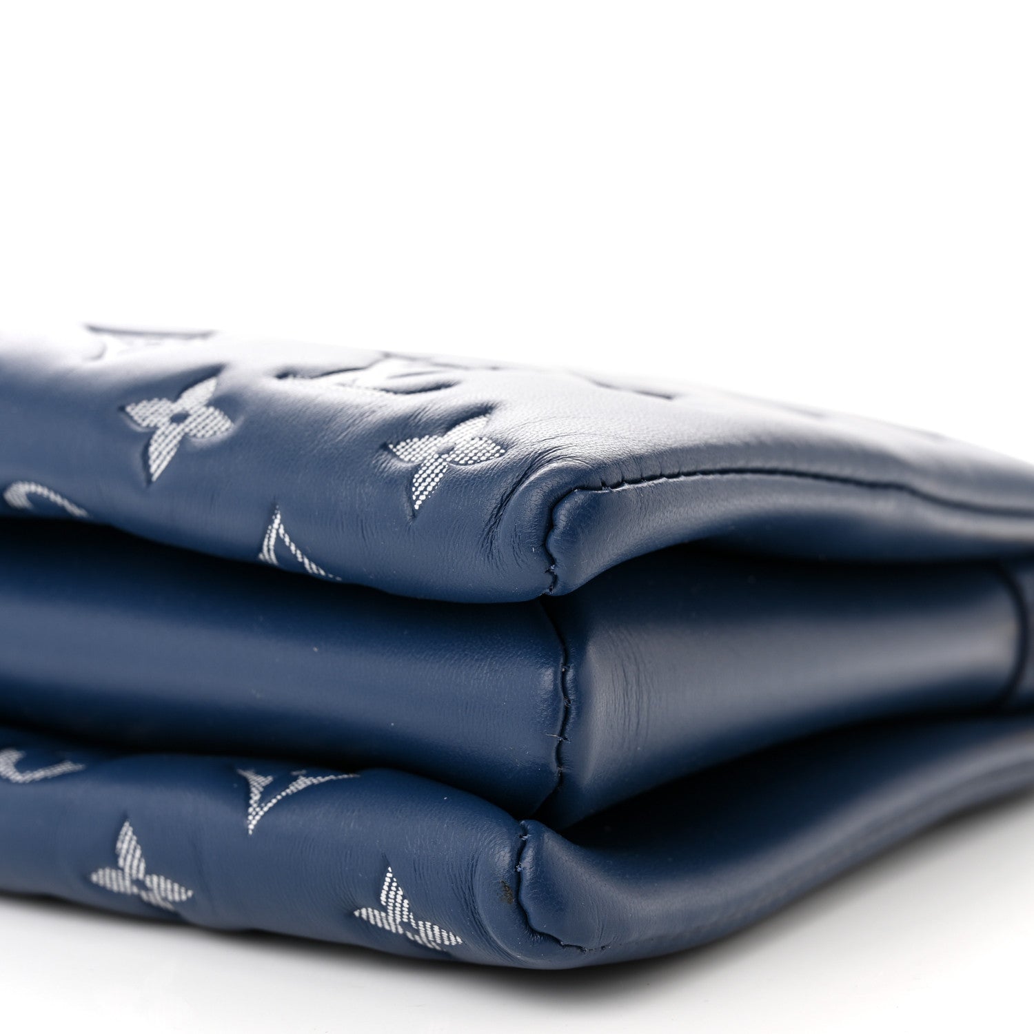 Louis Vuitton Lambskin Embossed Monogram Coussin PM Denim Blue 10 of 11