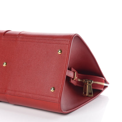 Saint Laurent Textured Calfskin Medium Cabas ChYc Red 9 of 10