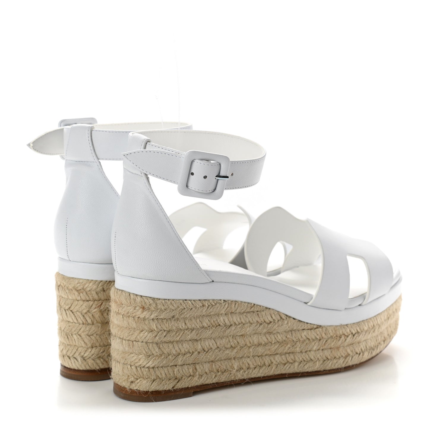 Goatskin Doll 60 Espadrille Wedge Sandals 38 White