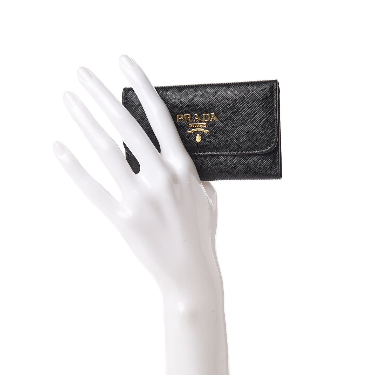 Saffiano Metal 6 Key Holder Black
