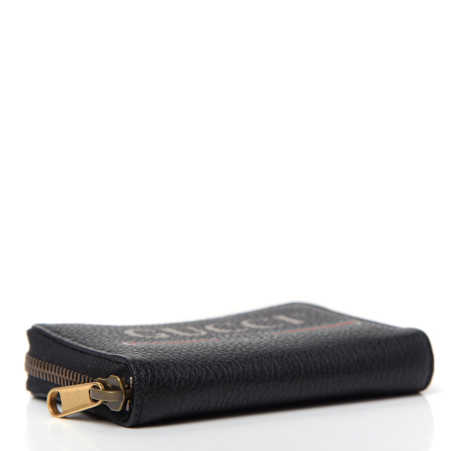 Gucci Calfskin Logo Zip Around Card Case Black 4 of 7