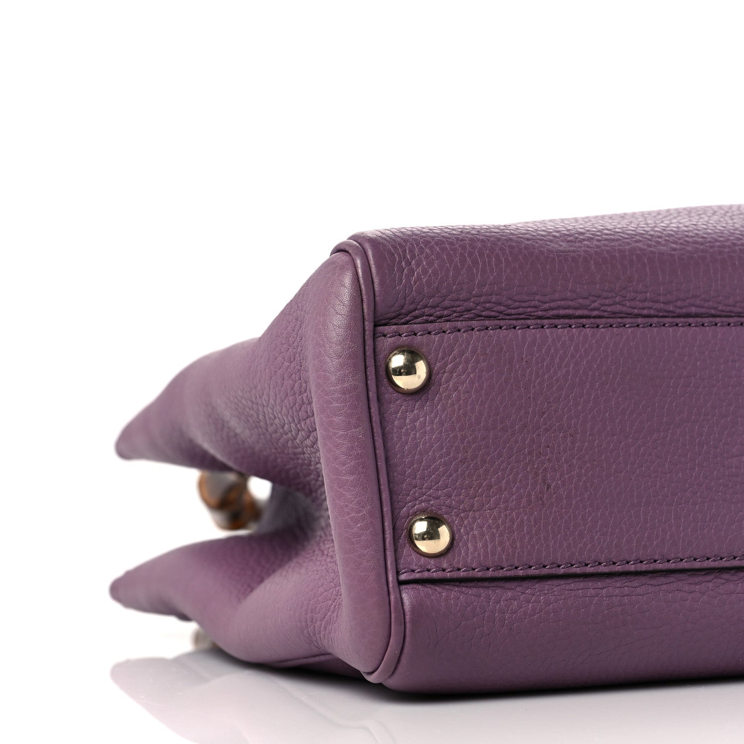 Gucci Calfskin Small Bamboo Shopper Tote Purple 7 of 8