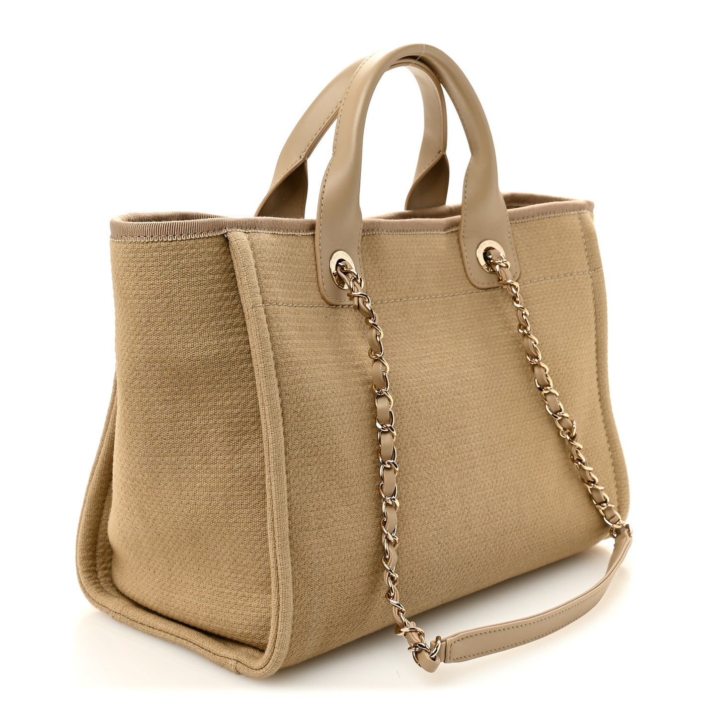 Mixed Fibers Small Deauville Tote Beige