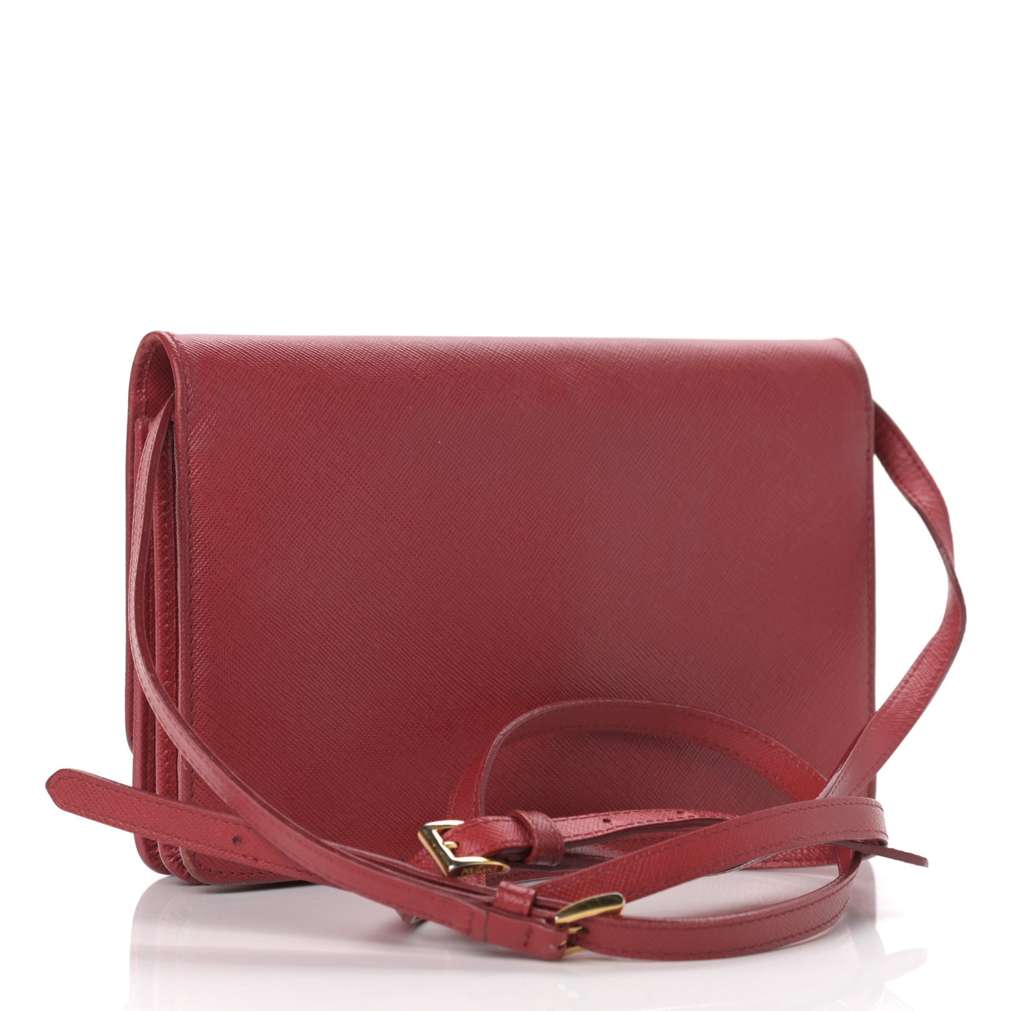 Saffiano Metal Flap Wallet With Strap Fuoco