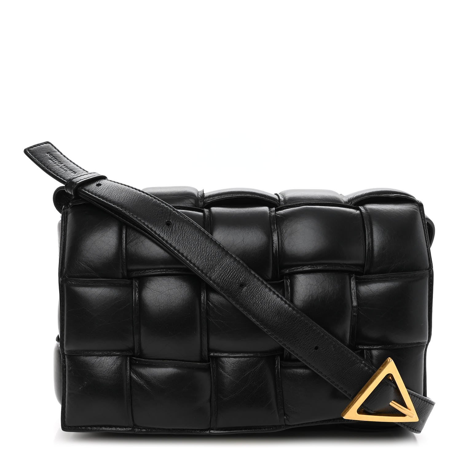 Bottega Veneta Paper Calfskin Maxi Intreccio Padded Cassette Crossbody Bag Black 1 of 9