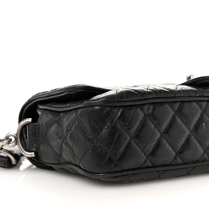 Chanel Crumpled Calfskin Quilted Medium Casual Rock Flap Black 9 of 13