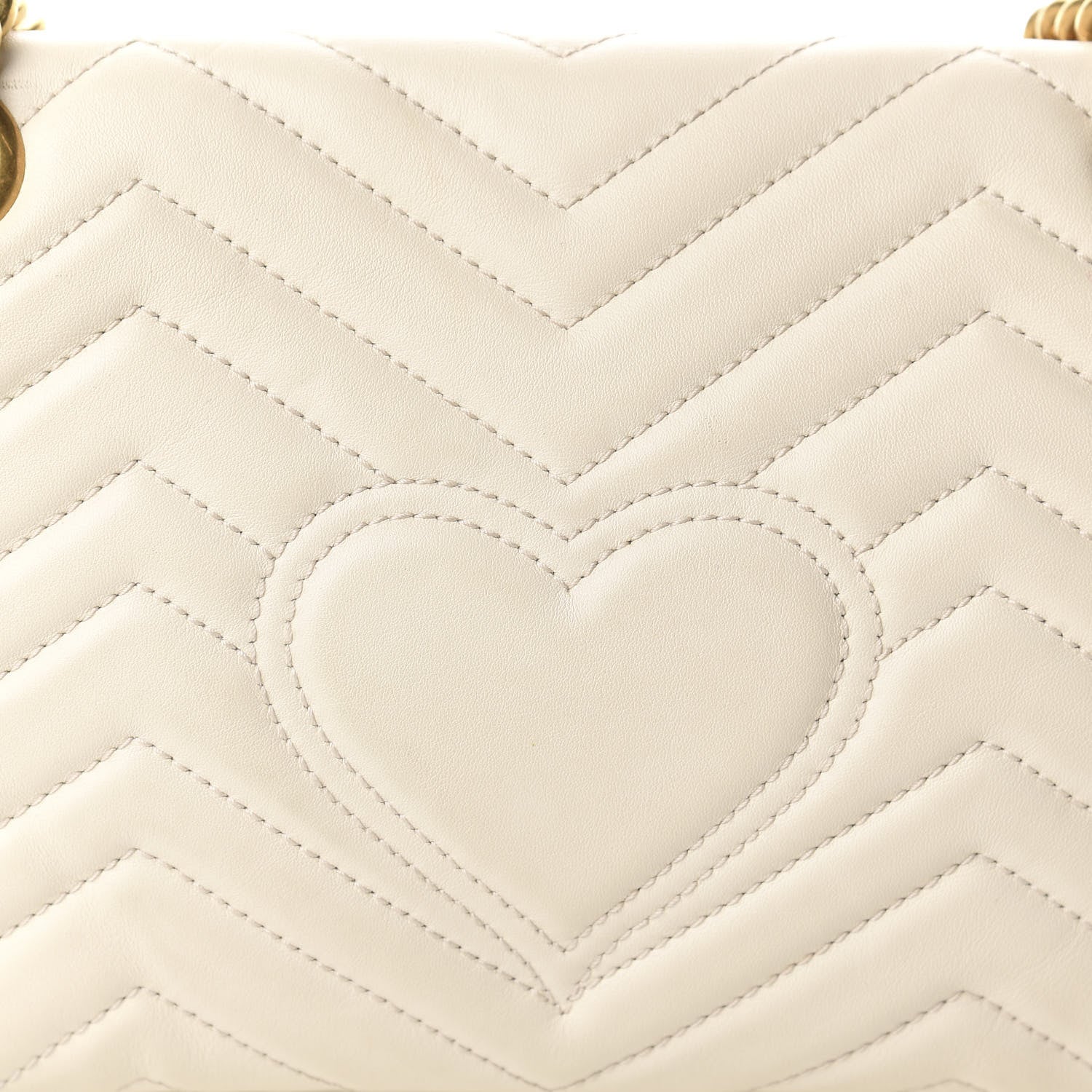 Gucci Calfskin Matelasse Small GG Marmont Shoulder Bag White 10 of 11