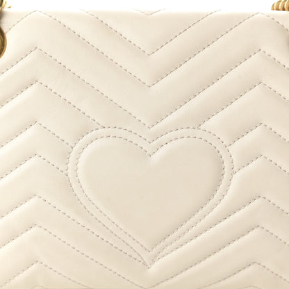 Gucci Calfskin Matelasse Small GG Marmont Shoulder Bag White 10 of 11