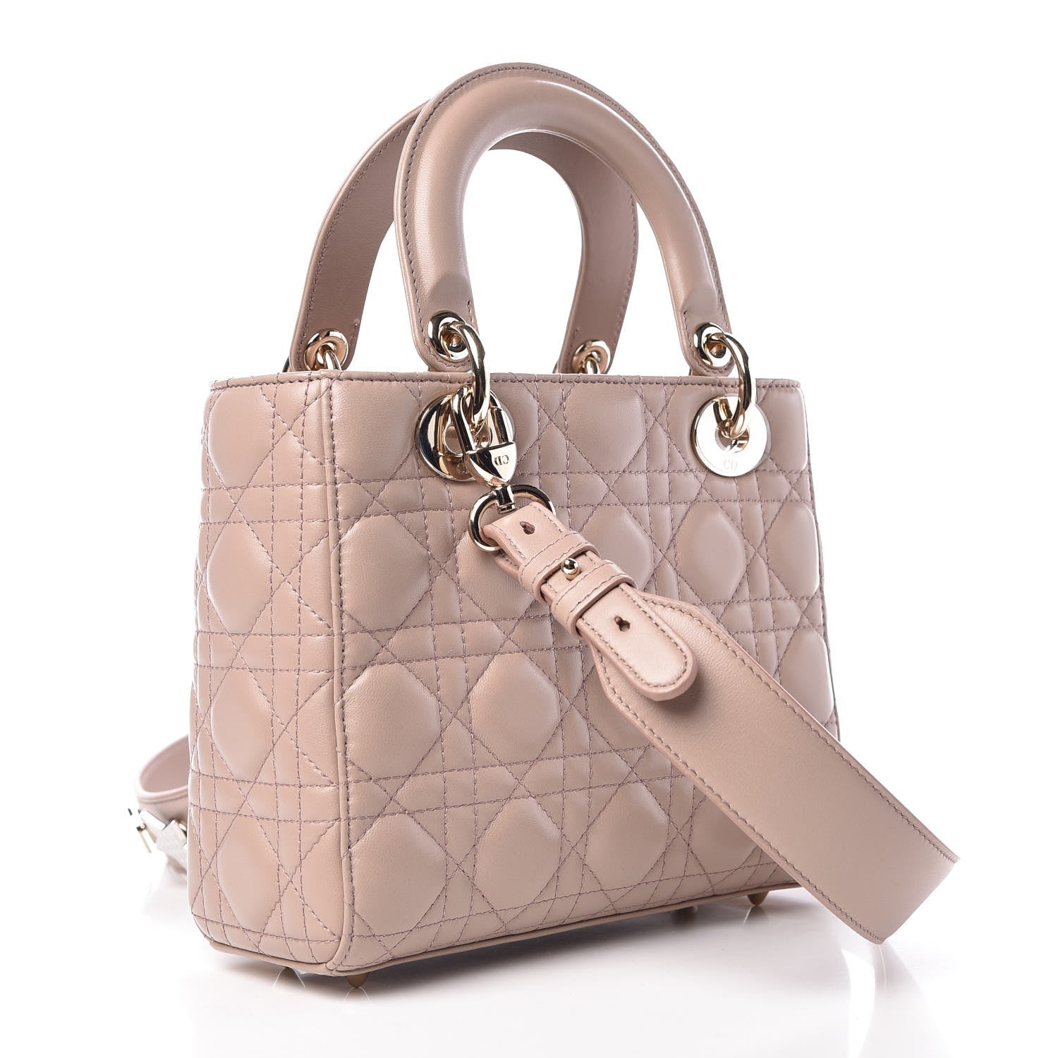 Christian Dior Lambskin Cannage Small Lucky Badges My Lady Dior Taupe 3 of 6