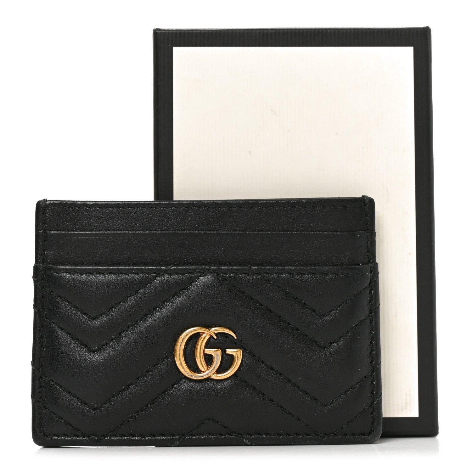 Gucci Calfskin Matelasse GG Marmont Card Holder Black 7 of 7