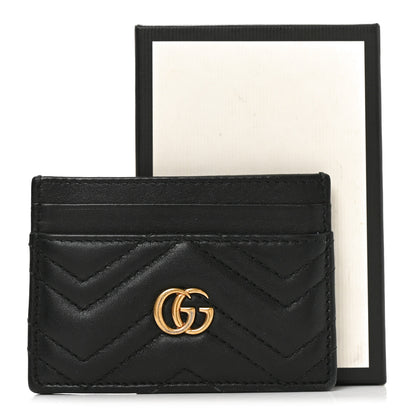 Gucci Calfskin Matelasse GG Marmont Card Holder Black 7 of 7