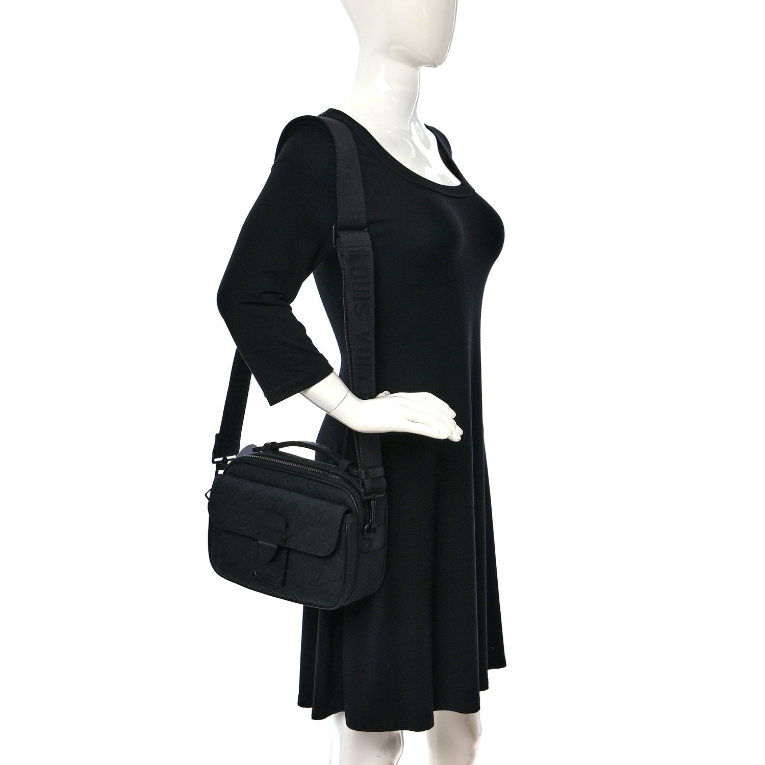 Louis Vuitton Taurillon Monogram S Lock Messenger Black 2 of 8