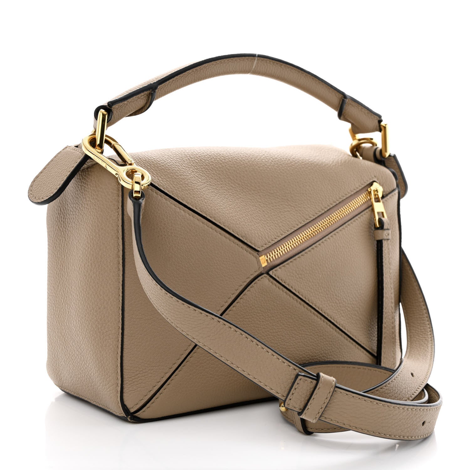 Loewe Grained Calfskin Small Puzzle Bag Sand 3 of 10