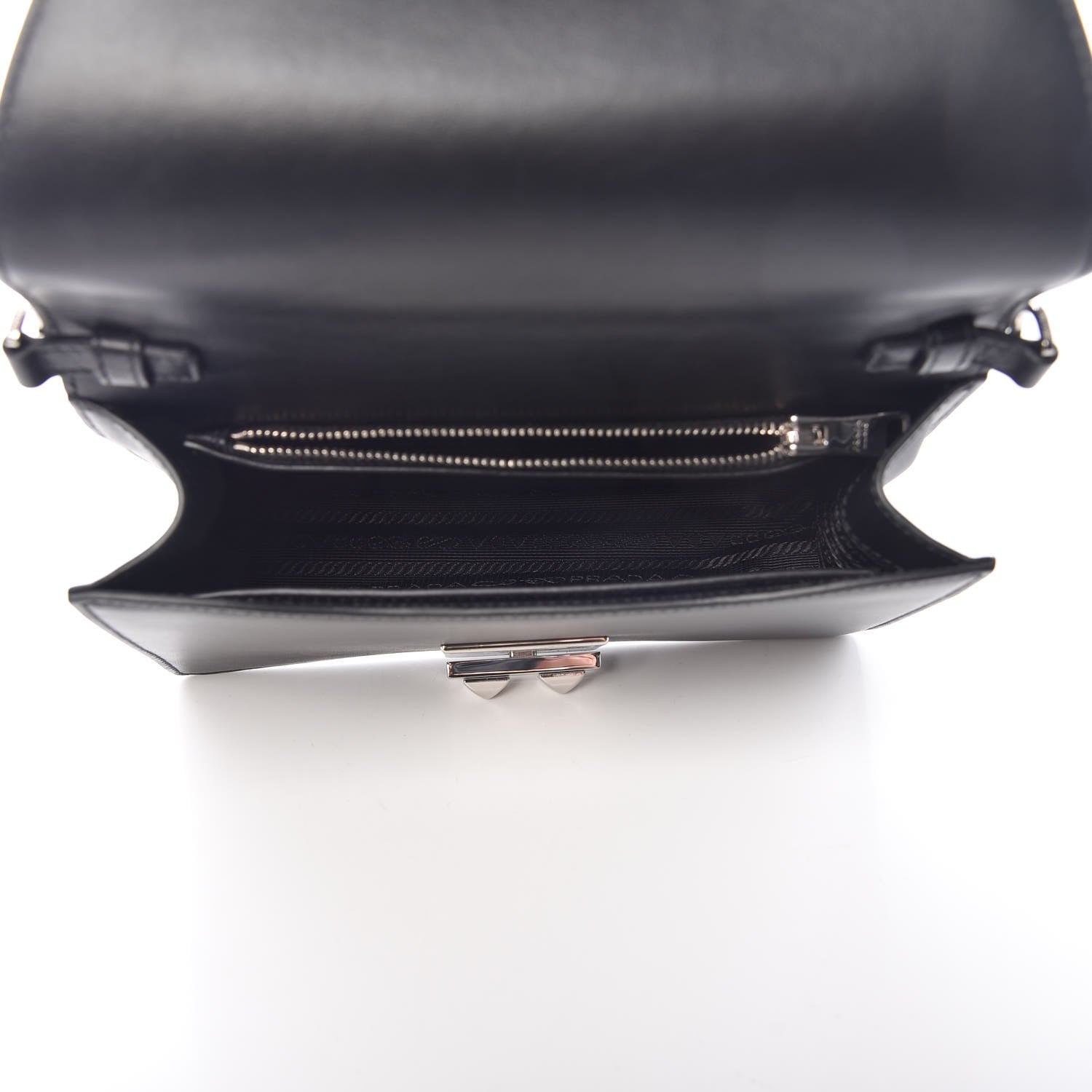 Prada City Calfskin Saffiano Racing Logo Elektra Shoulder Bag Black Verde 5 of 9