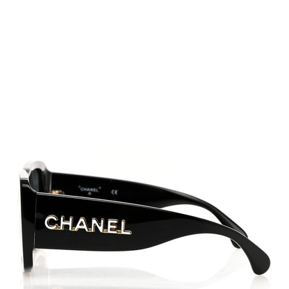 Chanel Acetate CC Logo Square Sunglasses 71472 Black 3 of 8