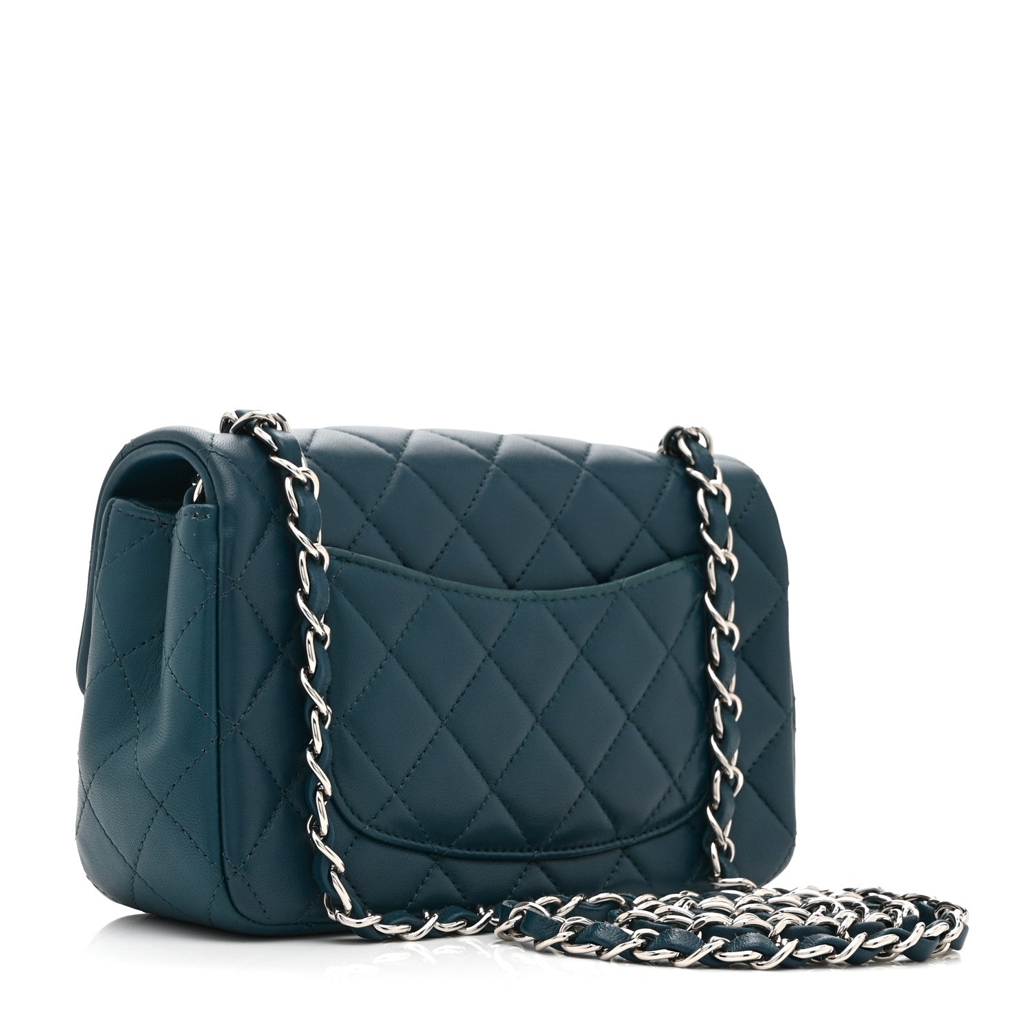 Chanel Lambskin Quilted Mini Rectangular Flap Dark Blue 3 of 10
