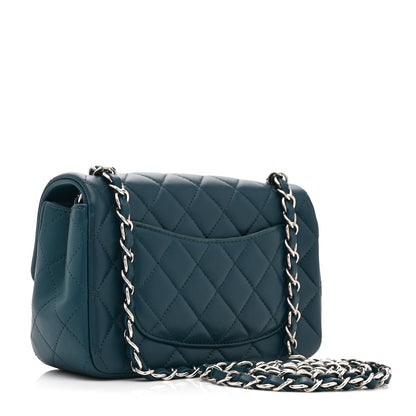 Chanel Lambskin Quilted Mini Rectangular Flap Dark Blue 3 of 10