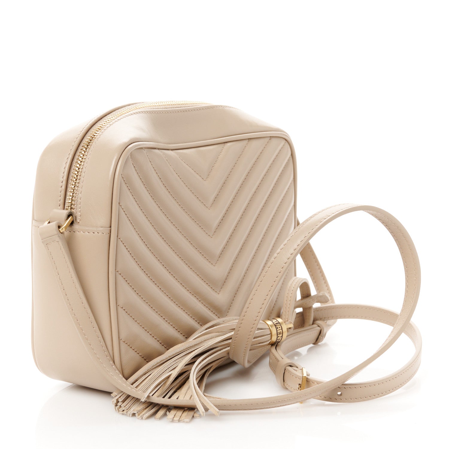 Saint Laurent Calfskin Matelasse Monogram Lou Camera Bag Dark Beige 3 of 11