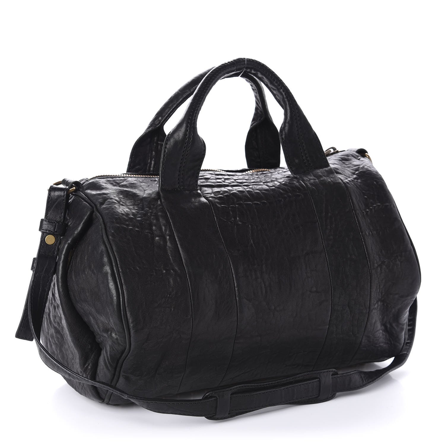 Alexander Wang Pebbled Lambskin Rocco Black Antique Brass Hardware 3 of 9