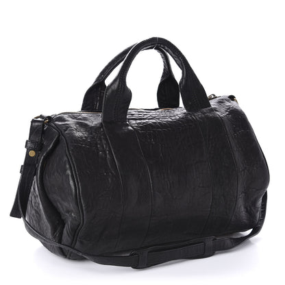 Alexander Wang Pebbled Lambskin Rocco Black Antique Brass Hardware 3 of 9