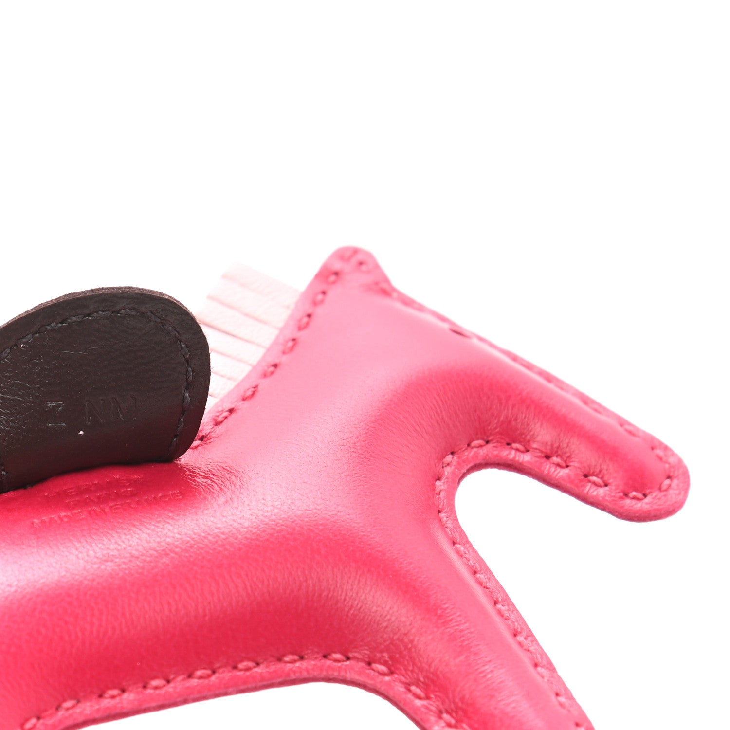 Hermes Milo Lambskin Grigri Rodeo Horse Bag Charm PM Rose Sakura Framboise Rouge Sellier 3 of 4