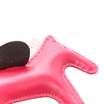 Hermes Milo Lambskin Grigri Rodeo Horse Bag Charm PM Rose Sakura Framboise Rouge Sellier 3 of 4