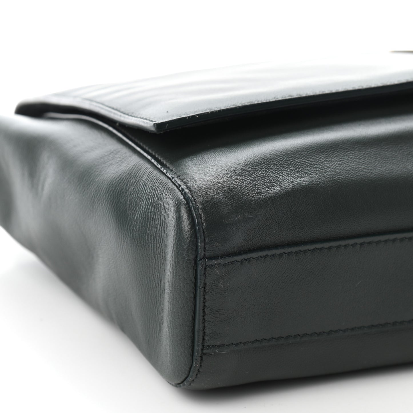 Smooth Calfskin Suede Medium Reversible Monogram Kate Satchel Olive