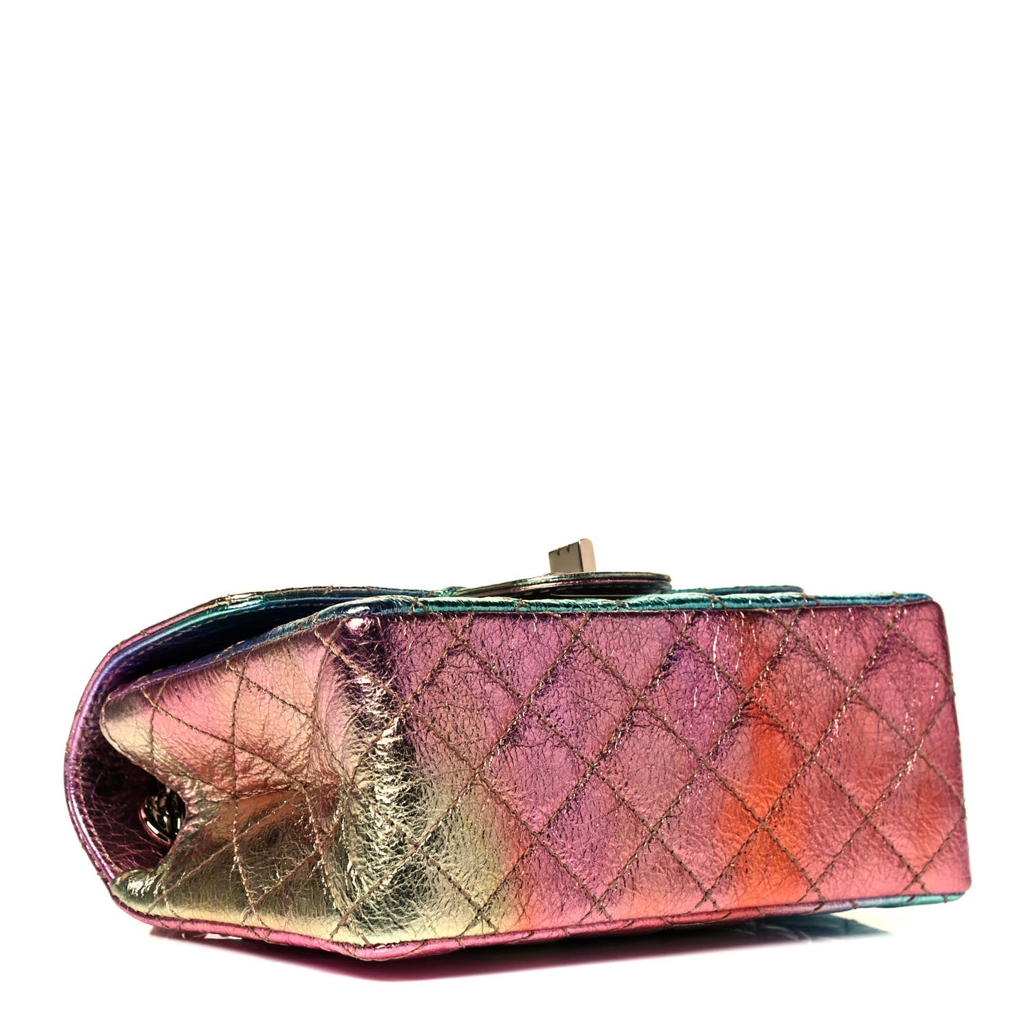 Metallic Goatskin Quilted Mini 2.55 Reissue Flap Multicolor