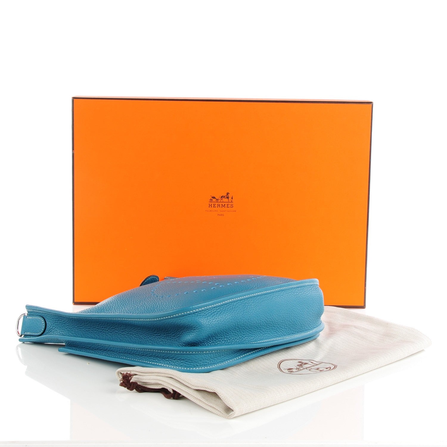Hermes Taurillon Clemence Evelyne III PM Blue Jean 6 of 11