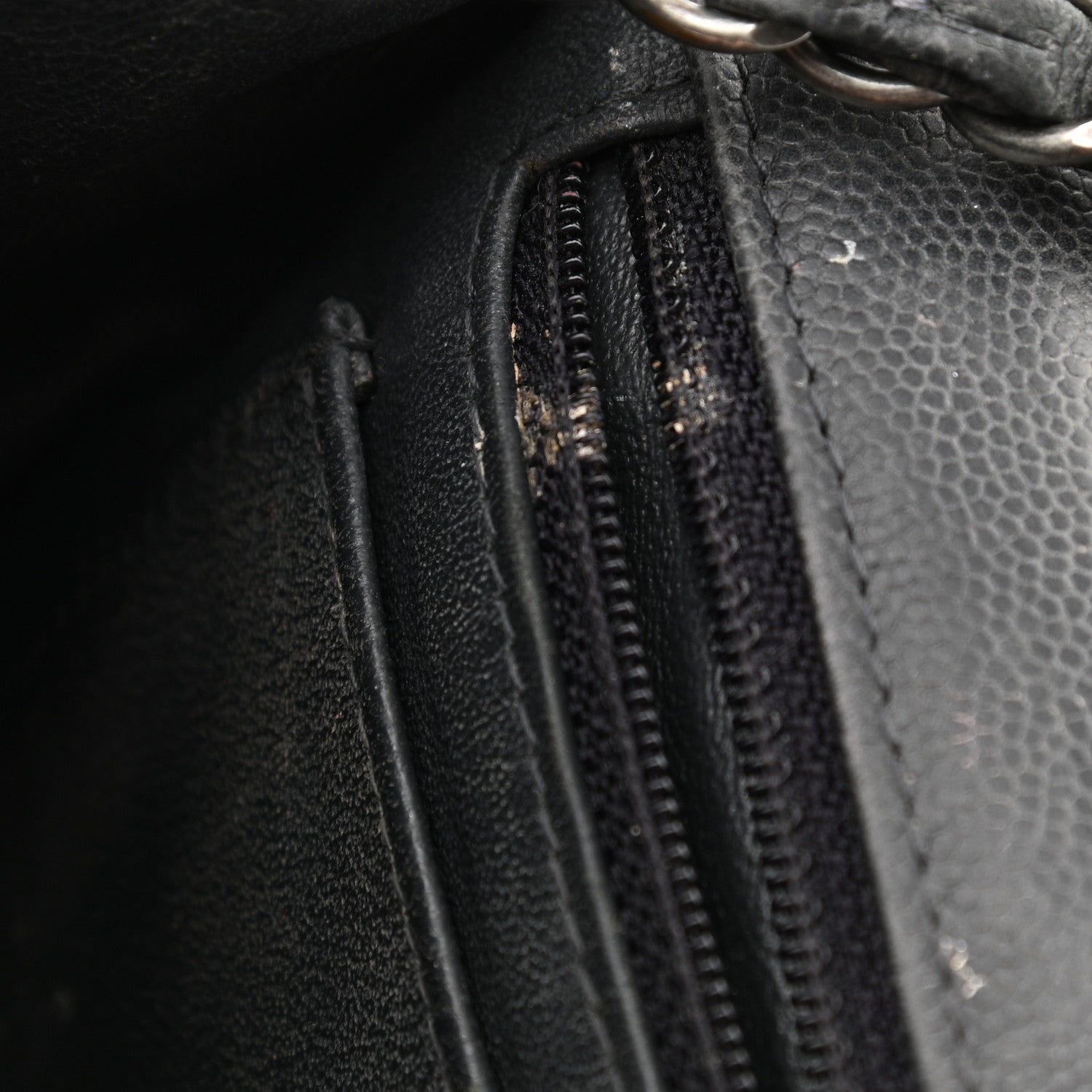 Chanel Washed Caviar Quilted Mini Rectangular Flap Charcoal 8 of 12