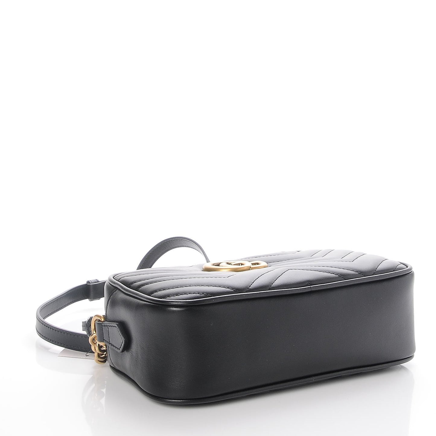 Calfskin Matelasse Small GG Marmont Chain Shoulder Bag Black