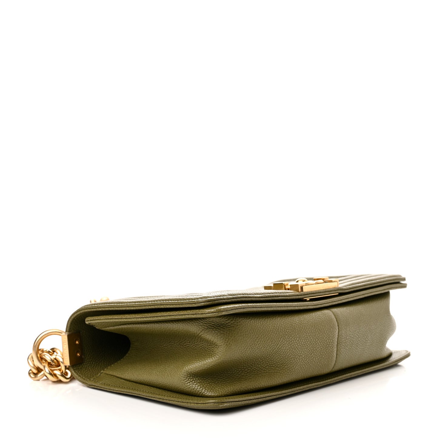 Caviar Quilted Medium Boy Flap Khaki