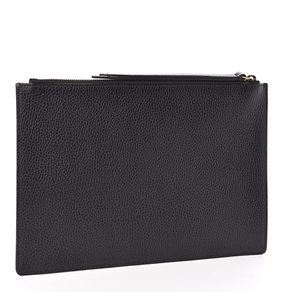 Gucci Pebbled Calfskin Butterfly Zip Pouch Black 3 of 8