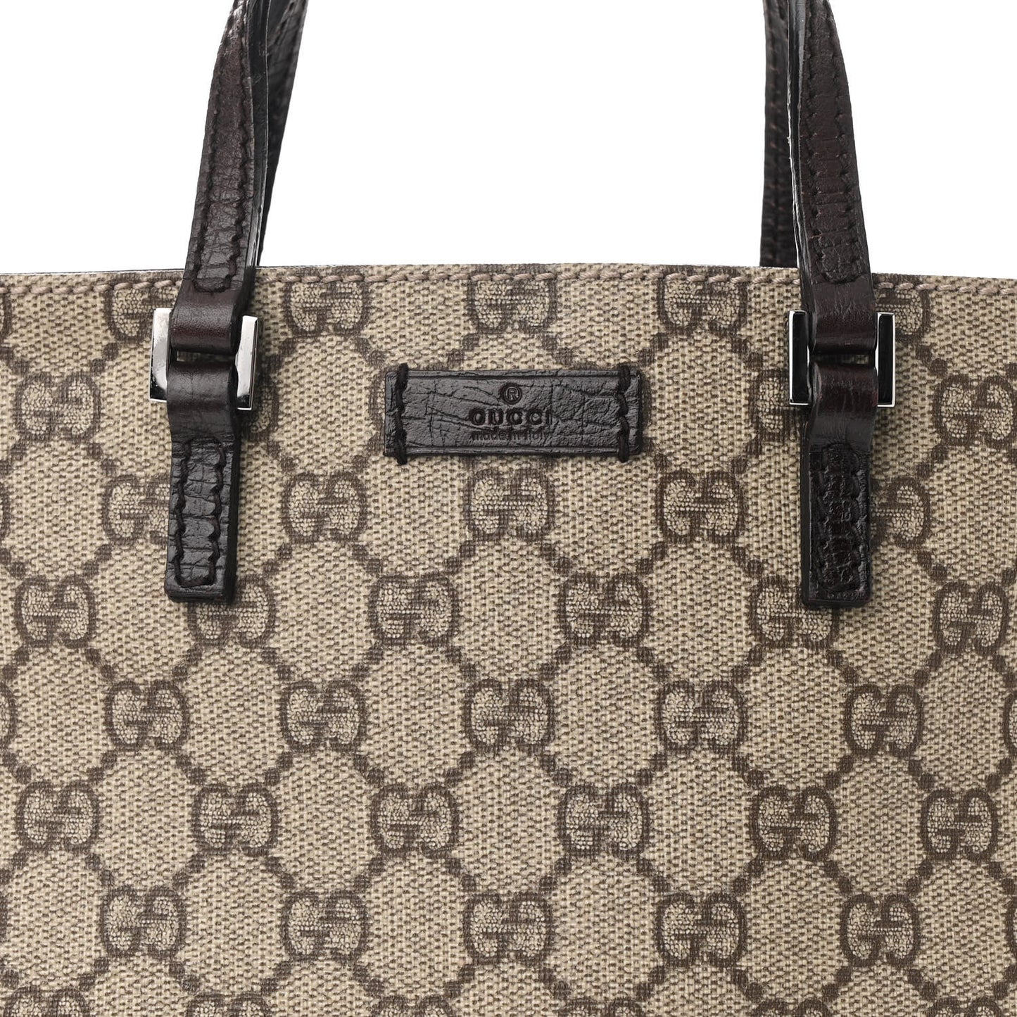 GG Plus Monogram Flat Vertical Tote Dark Brown
