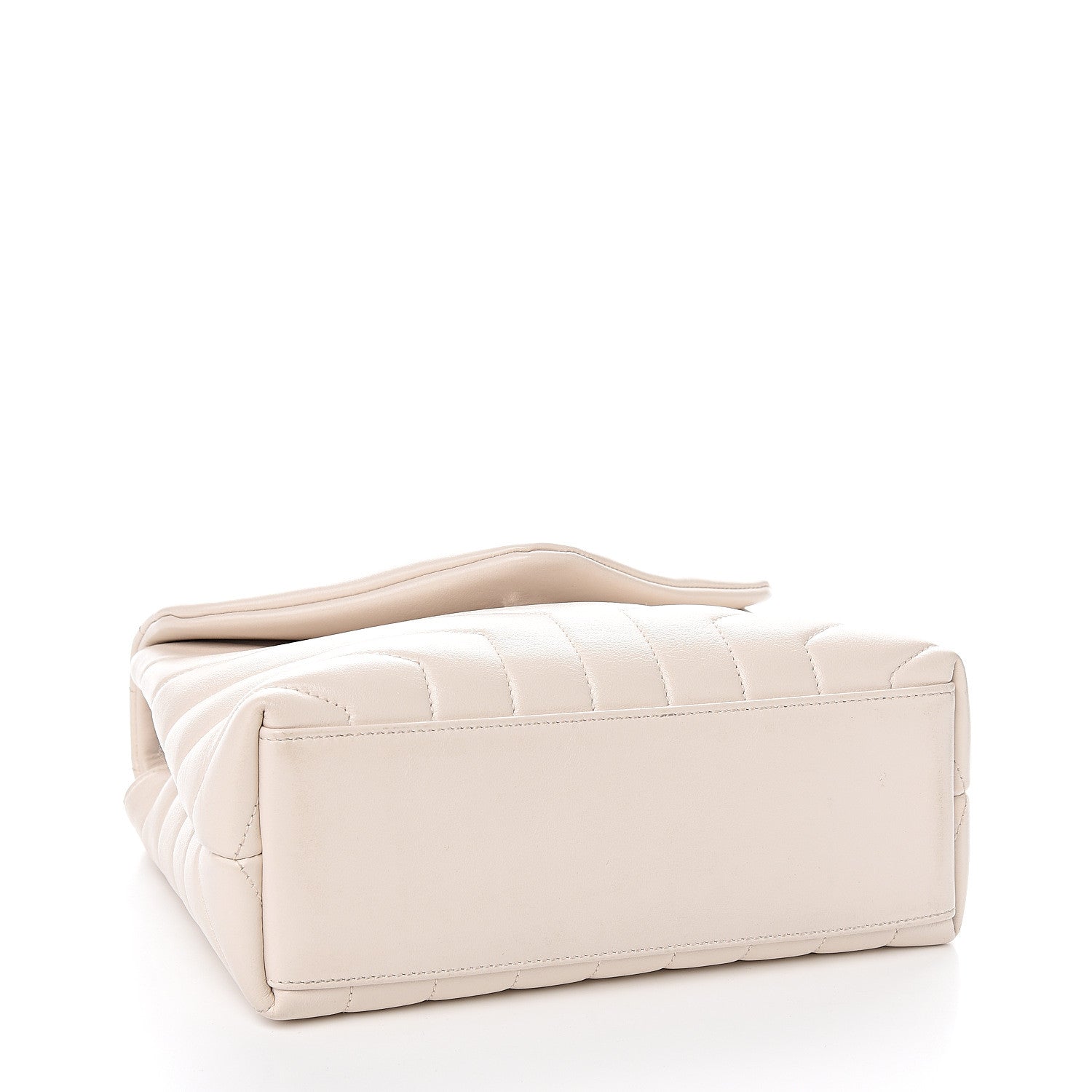 Saint Laurent Calfskin Y Quilted Monogram Small Loulou Chain Satchel Ivory 3 of 9